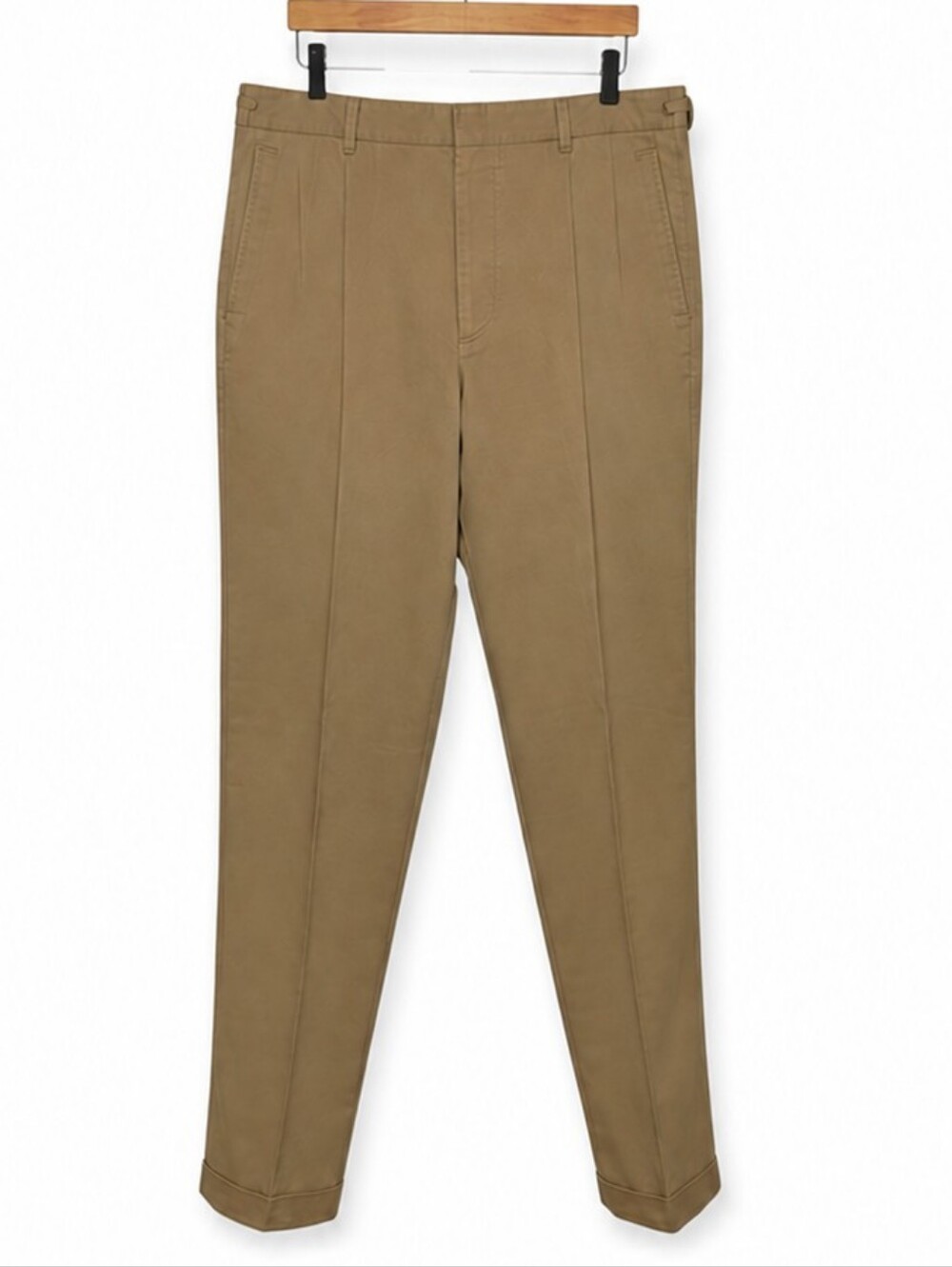 LANDS END Pleated Tan Pants Khaki Preppy Chino 36x34 New